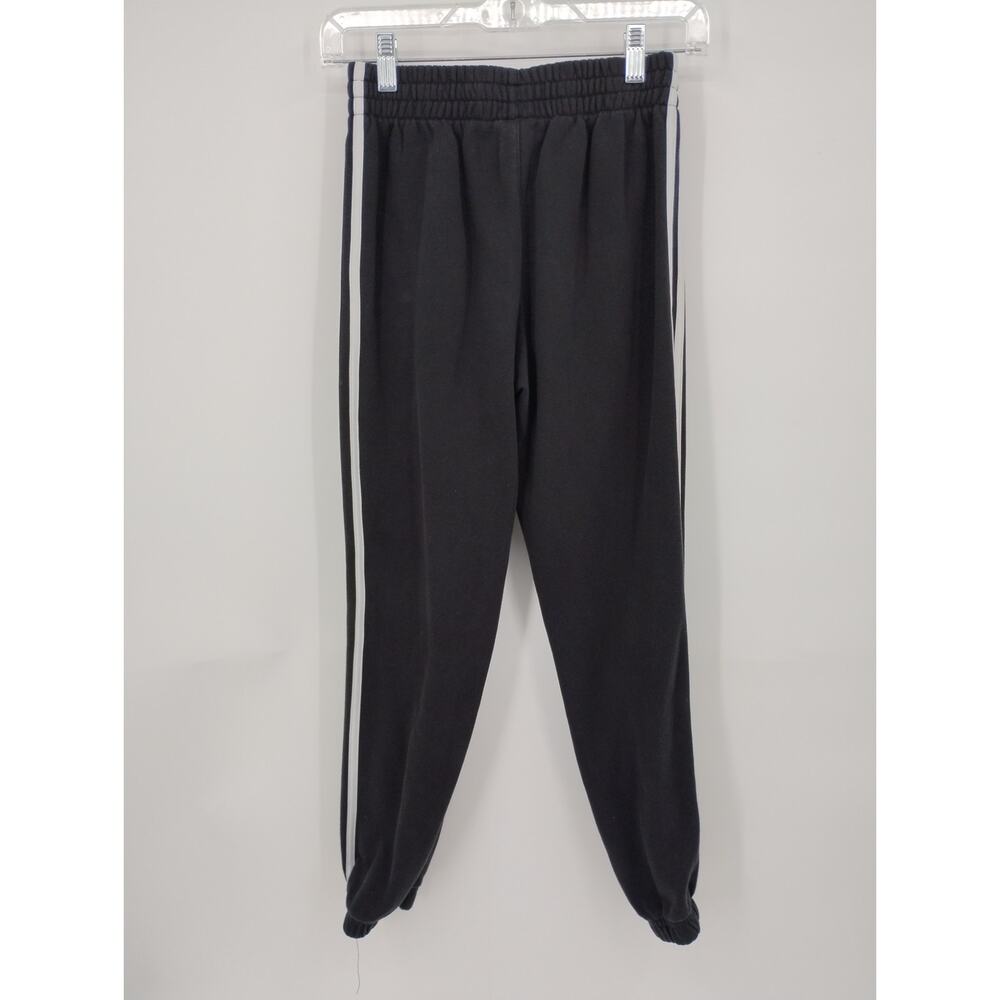 Adidas Black Sweat Pants White Stripe Jogger Regular Fit Medium 10/12 - Picture 3 of 6
